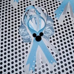 25 Baby Blue Mickey Mouse Baby Shower or Birthday Corsages/Capias